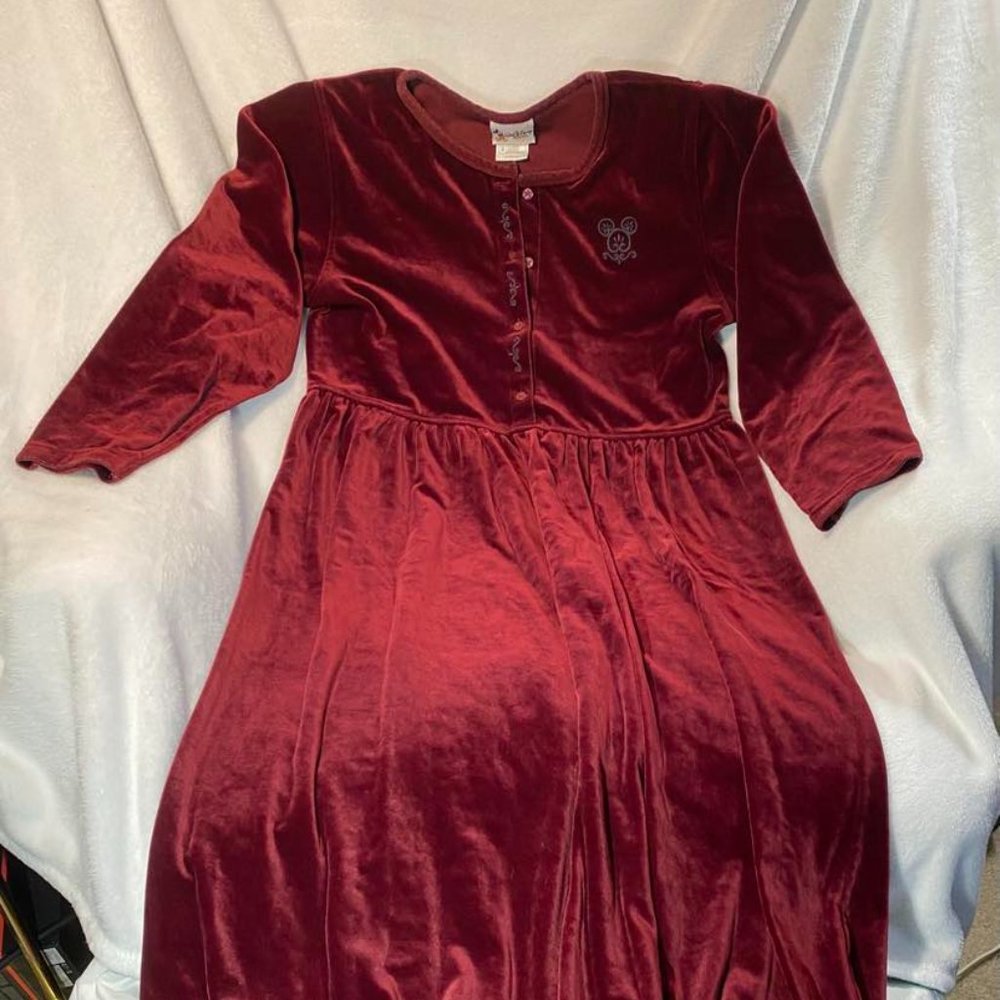 Women's Disney M Long Sleeve Velour Dress - Like New
